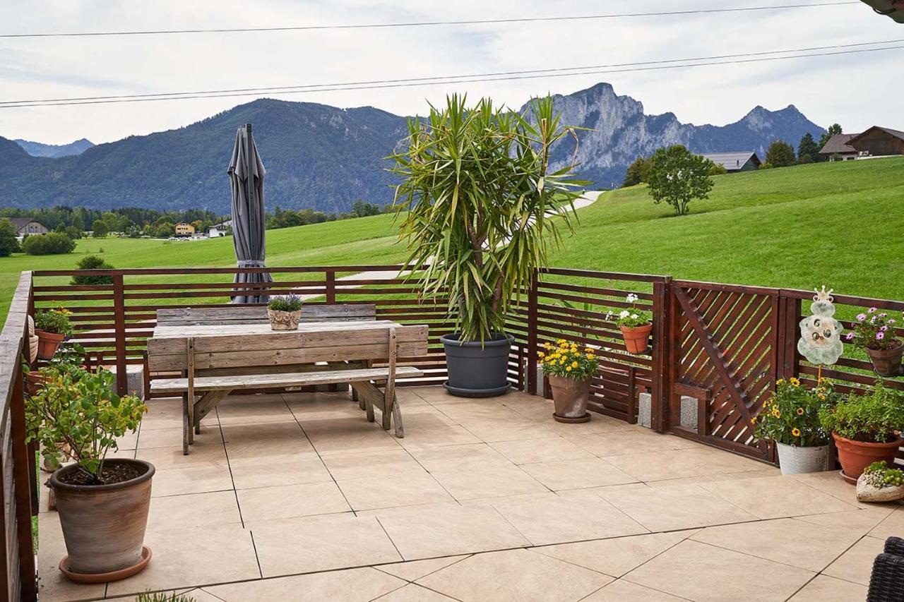 Bergblick Acht Mondsee Innerschwand Buitenkant foto