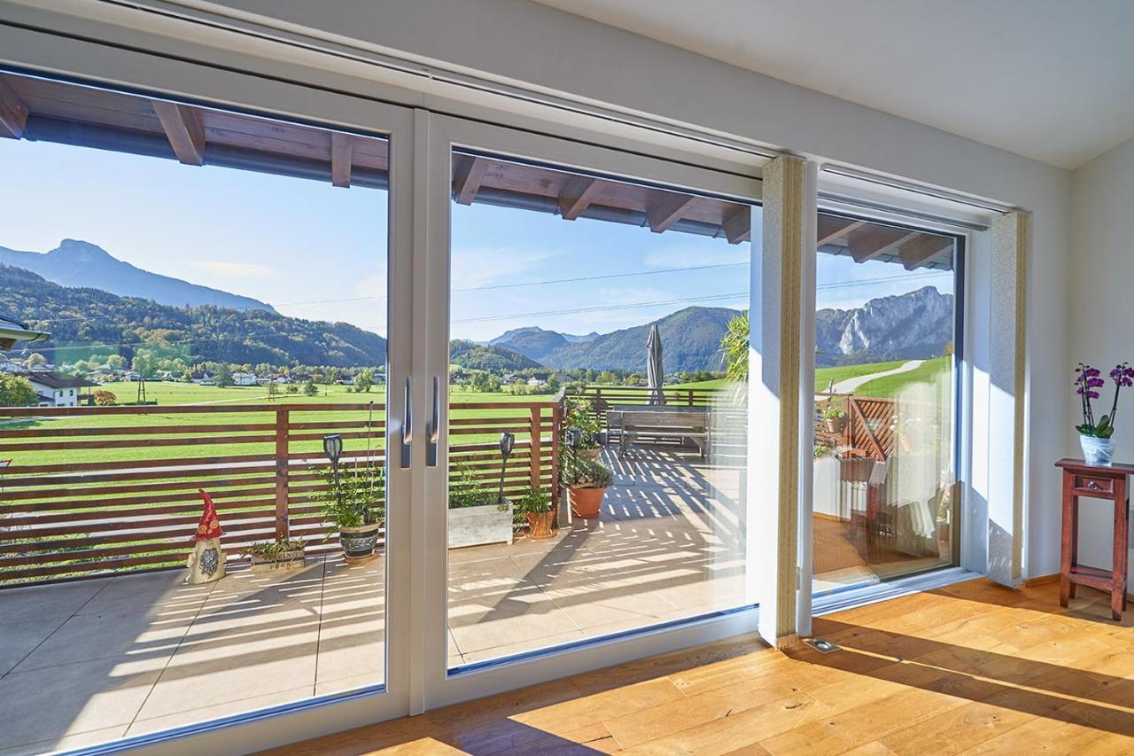 Bergblick Acht Mondsee Innerschwand Buitenkant foto