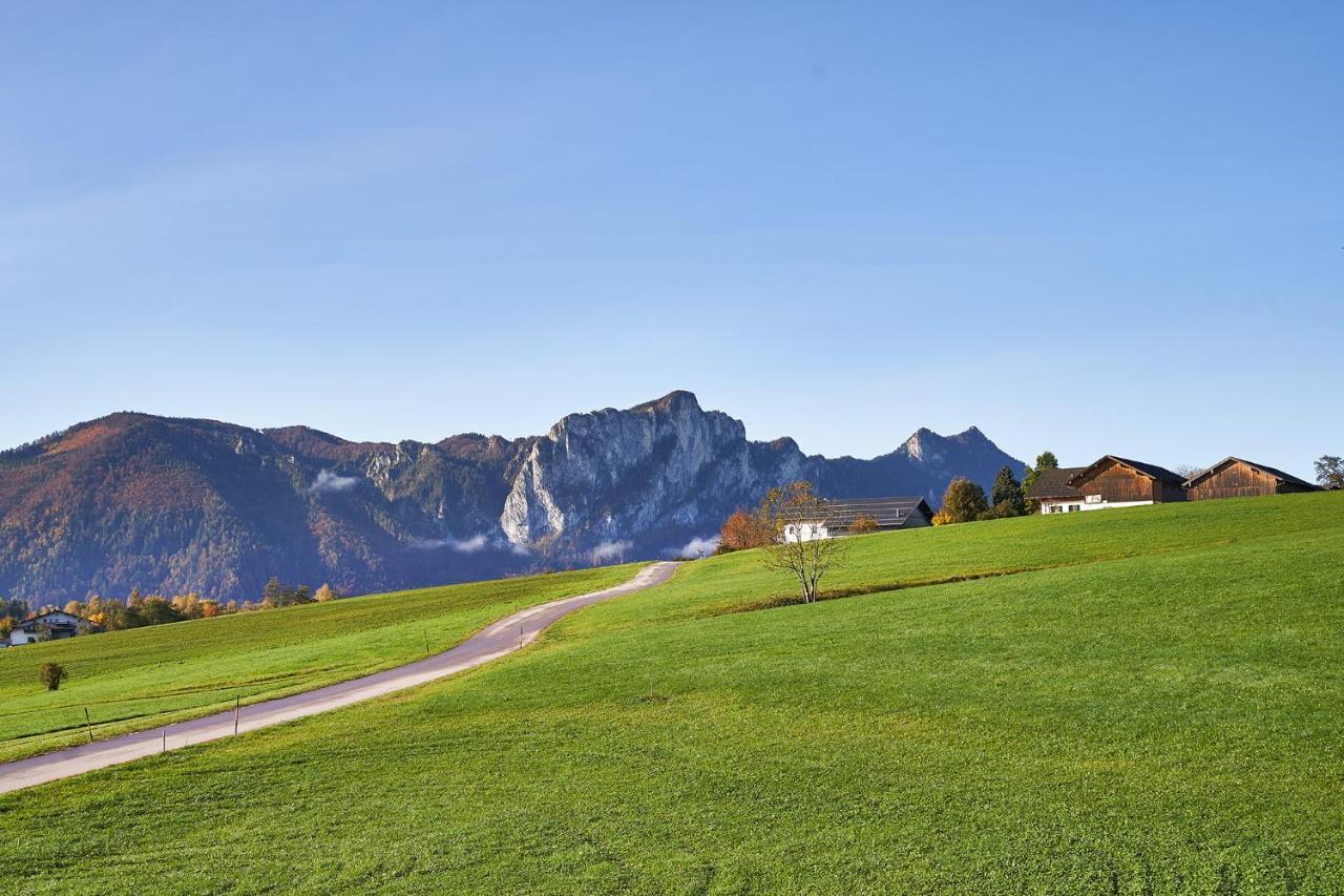 Bergblick Acht Mondsee Innerschwand Buitenkant foto